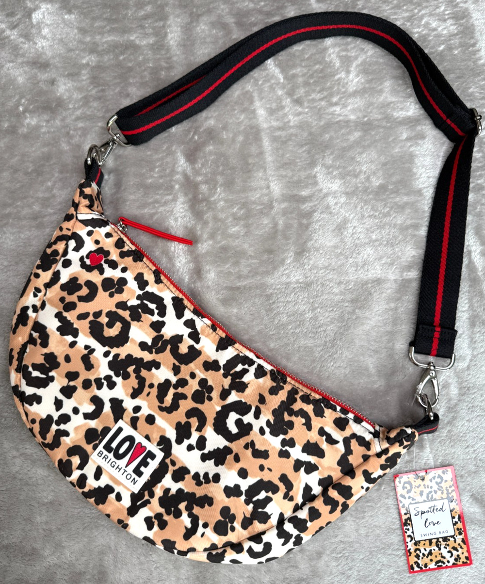 Brighton Spotted Love Leopard Print Crossbody Swing Bag NWT